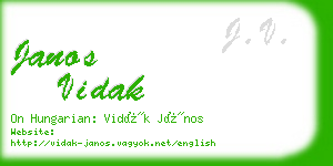 janos vidak business card